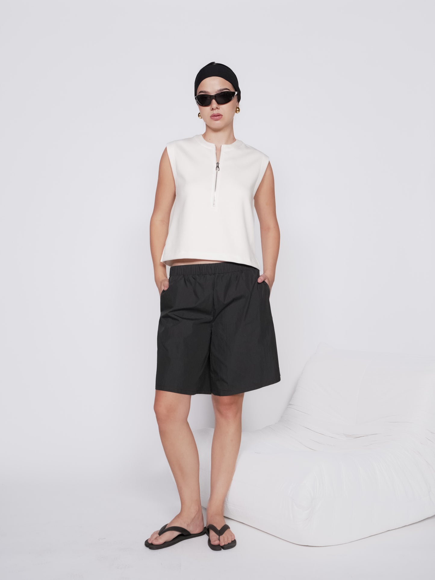 Comet Sleeveless Zip Top