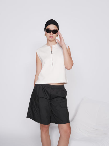 Comet Sleeveless Zip Top