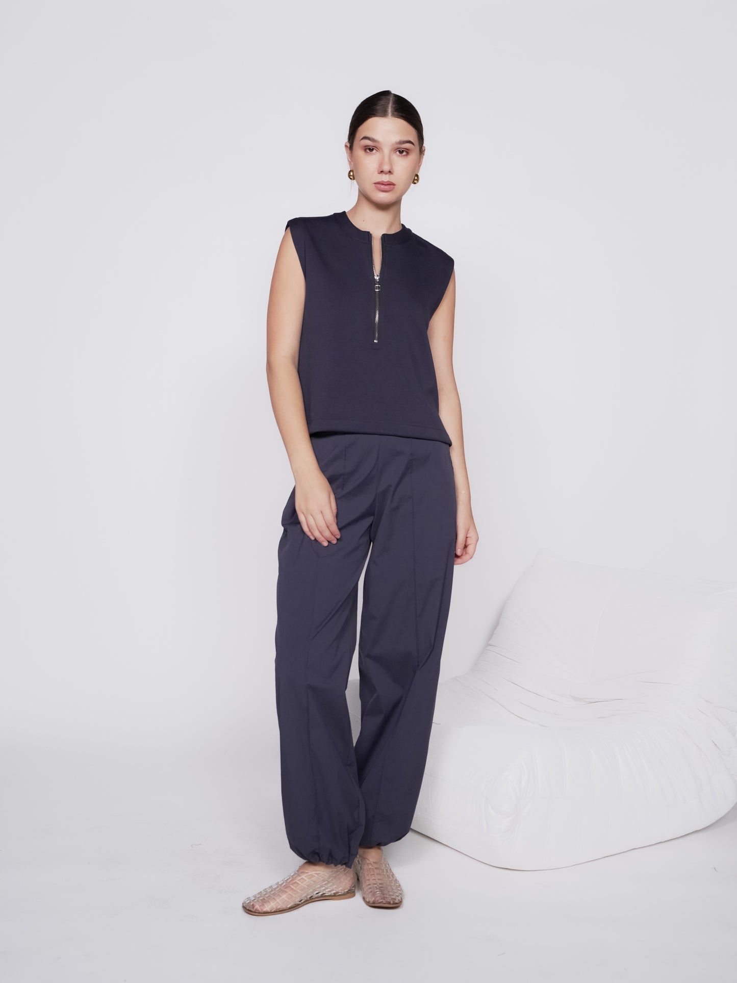 Comet Sleeveless Zip Top