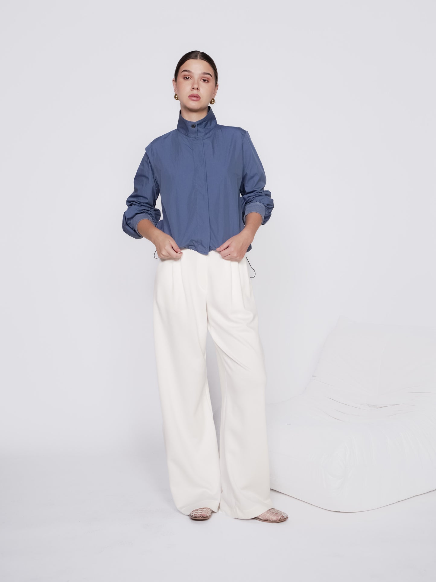 Neroli Collar Button Top