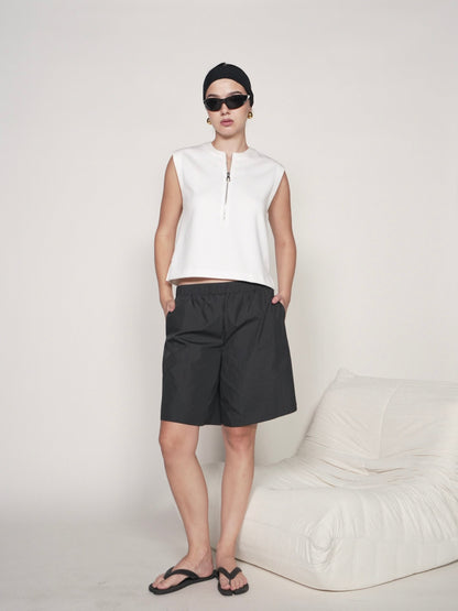 Comet Sleeveless Zip Top
