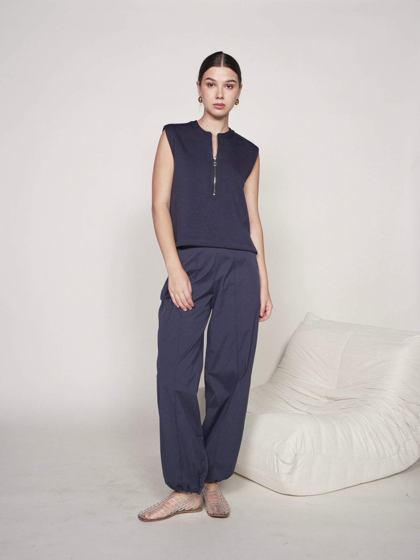 Comet Sleeveless Zip Top