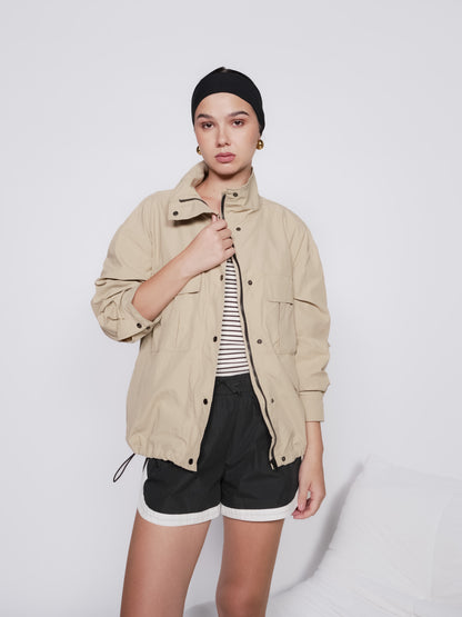 Bergamot High-neck Snap Jacket
