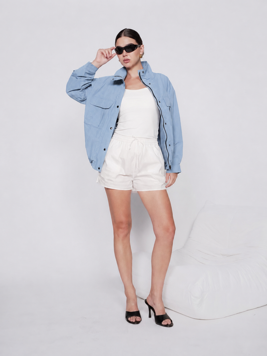 Bergamot High-neck Snap Jacket